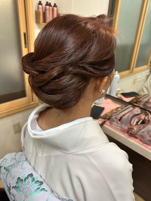 着物ヘアセット　和髪　シニヨン
