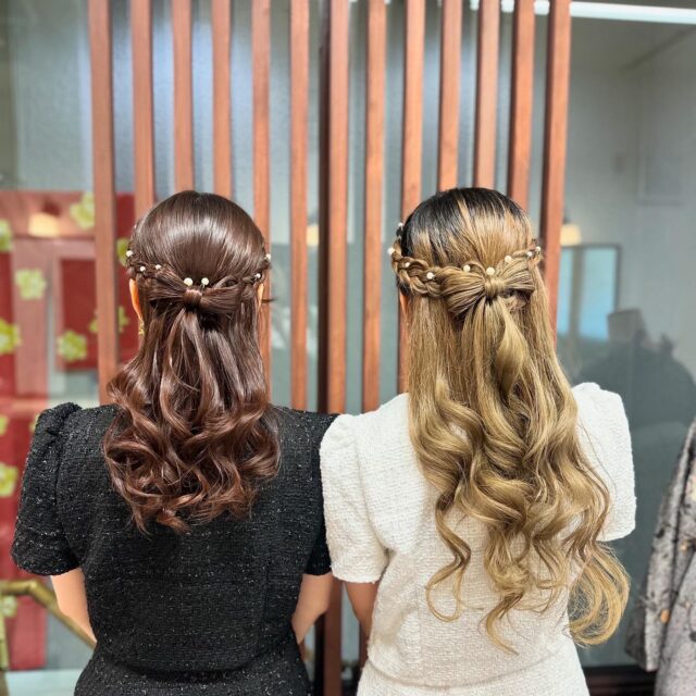 ヘアセット　ハーフアップ