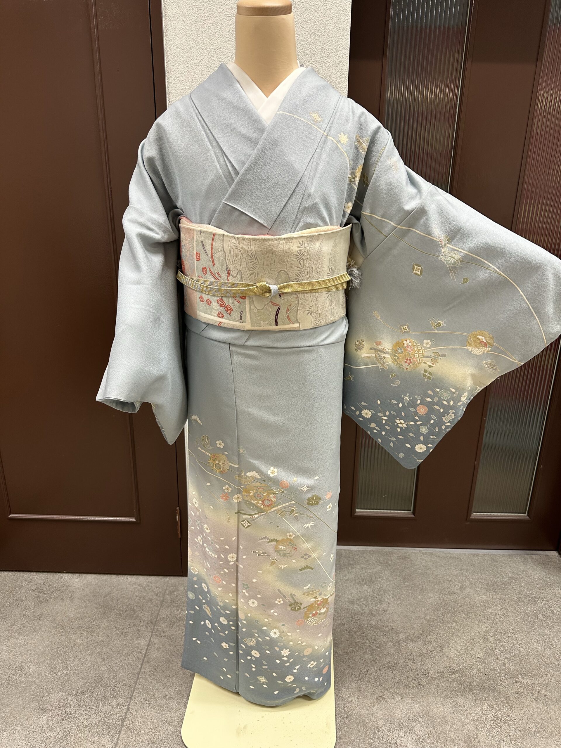 レンタル訪問着【L-4】雪輪宝尽くし