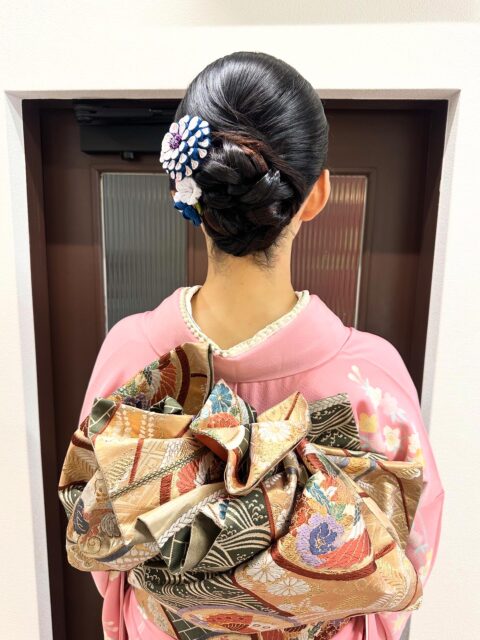 振袖ヘアアレンジ　着物
