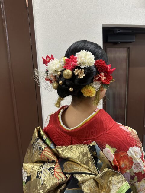 振袖ヘアセット　結婚式参列　成人式